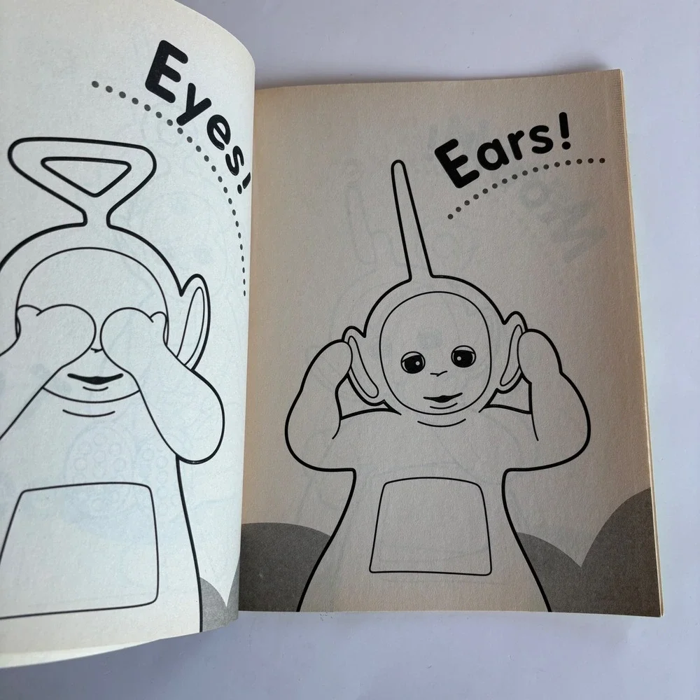 Vintage 2001 Teletubbies Coloring Activity Book Head Shoulders‎ Knees & Toes NEW